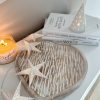 Large white washed mango wood heart tray - Image 3