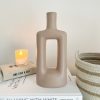 Tall taupe ceramic Scandi vase