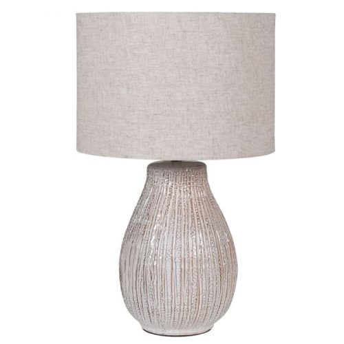 Large statement linea Lamp with Linen Shade - Image 5