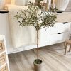 Faux potted olive tree
