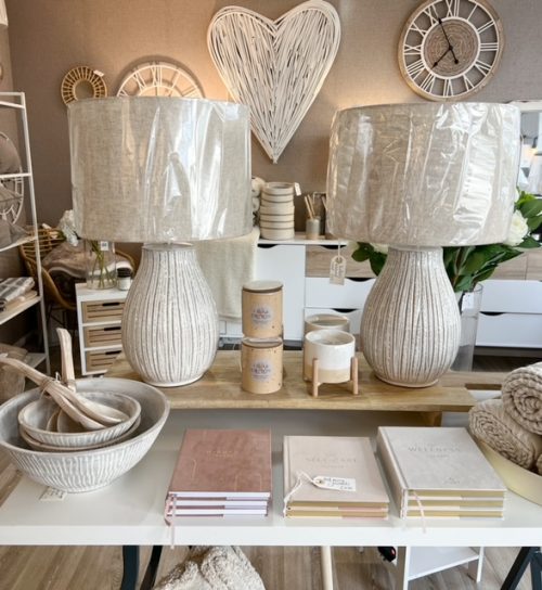 Large statement linea Lamp with Linen Shade - Image 3