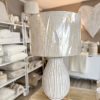 Large statement linea Lamp with Linen Shade