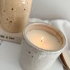 Large lidded candle jar - Linen & wool - Image 2