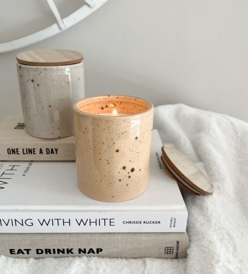 Large lidded candle jar - Cedar & Cotton