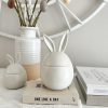 Lidded ceramic bunny jar
