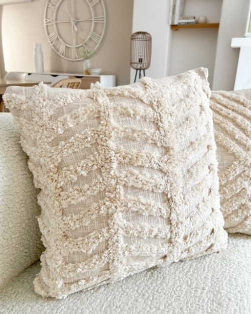 Oversized zigzag stripe cushion