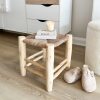 Rustic woven palm leaf stool