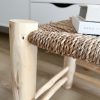 Rustic woven palm leaf stool - Image 3