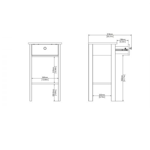 Loft tall bedside table - White - Image 4