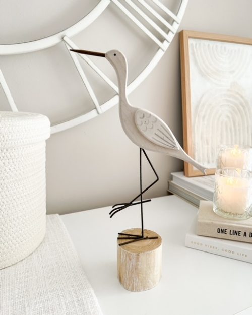 White washed decorated seabird