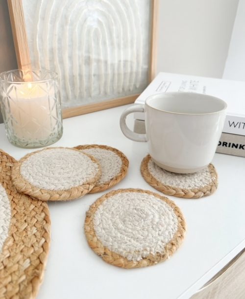 Jute natural coasters
