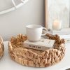 Set of 3 scalloped edge rattan baskets - Image 2