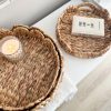 Set of 3 scalloped edge rattan baskets - Image 3