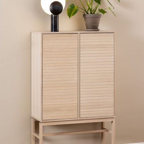 Linley Cabinet with 2 Doors and 4 Shelves in White Oak - Image 4