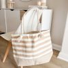 Rope handled stripe shopper bag
