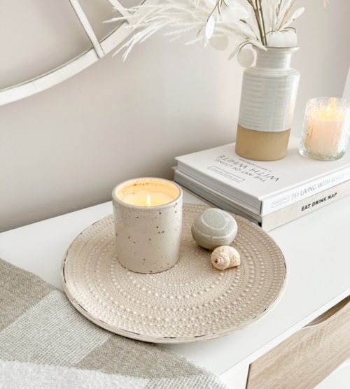 Round wooden display/tray plate