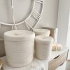 Set of 3 lidded canvas baskets - Image 3