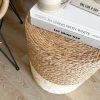 Two tone woven drum stool, side table - Image 2