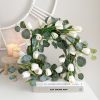 White faux tulip and eucalyptus wreath