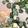 White faux tulip and eucalyptus wreath - Image 3
