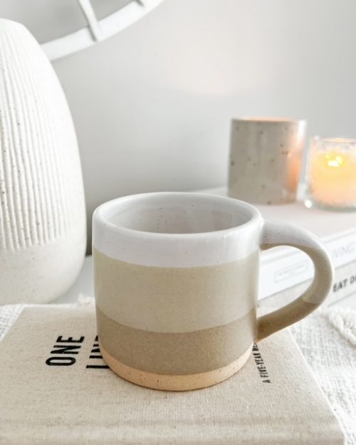 oatmeal hand glazed ceramic mug