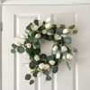 White faux tulip and eucalyptus wreath - Image 4