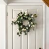 White faux tulip and eucalyptus wreath - Image 2