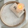 Wooden round decorative tray with handles - Image 2