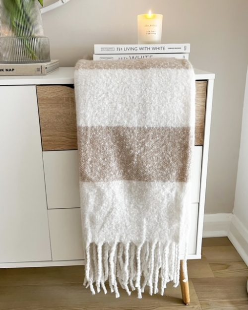 Super soft large two tone throw/blanket