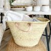 Large double handled hand woven basket