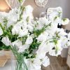Long large stem of faux ivory sweetpeas - Image 2