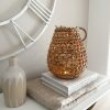 Woven lantern with glass votive and rope handle - Image 3