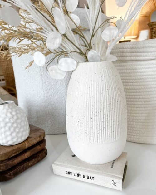Ceramic speckled vase