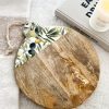Mango wood and enamel 'Olive branch' serving board