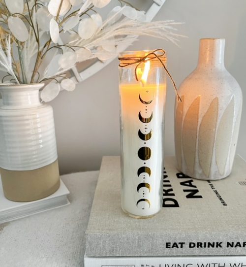 Tall moon phase 'ritual' candle