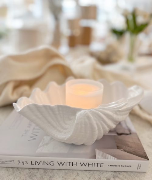Beautiful large ceramic clam shell