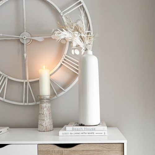 Stunning tall statement white ceramic vase