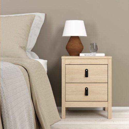 Loft Bedside Table 2 Drawers in Jackson Hickory Oak - Image 3