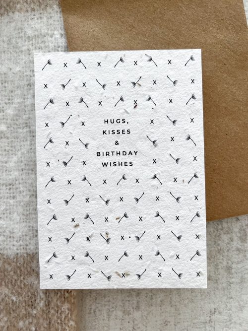 Meadow seed creating card - Hugs Kisses Birthday Wishes
