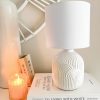 White Nordic arch style lamp and shade