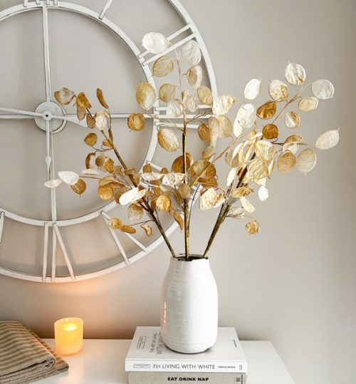 Spray faux honesty stems