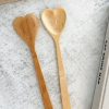 Pair bamboo heart serving spoons - Image 3
