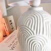 White Nordic arch style lamp and shade - Image 3