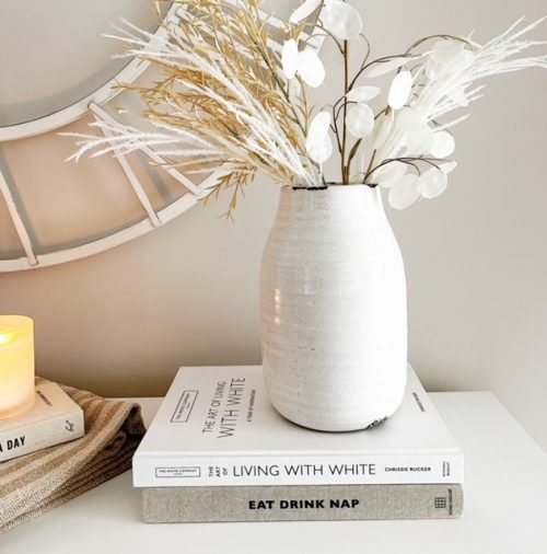 Large white lightly distressed vase
