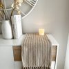Taupe woven stripe cotton throw - Image 2