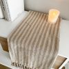 Taupe woven stripe cotton throw - Image 3