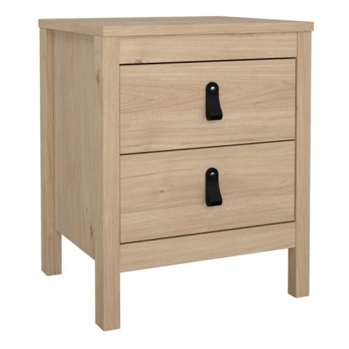 Loft Bedside Table 2 Drawers in Jackson Hickory Oak