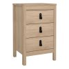 Loft Bedside Table 3 Drawers in Jackson Hickory Oak