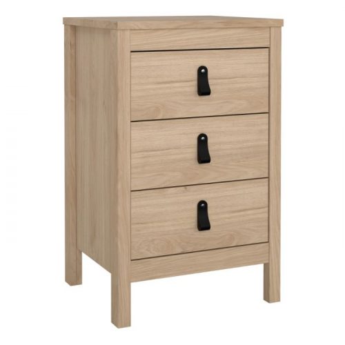 Loft Bedside Table 3 Drawers in Jackson Hickory Oak
