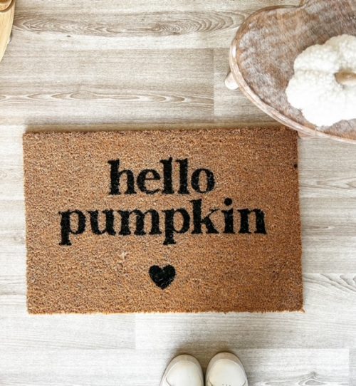 Hello Pumpkin coir doormat